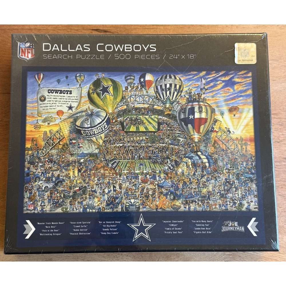 DALLAS COWBOYS NFL Find Joe Journeyman Jigsaw Search Puzzle 500 Pieces 24" x 18"